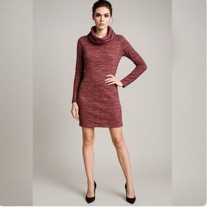 Twenty Second Dress Sweater Cowl Neck Mini S Burgundy Party Casual Cocktail